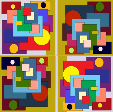 Geometrik renk ve parlak çizim