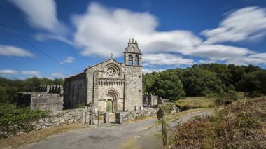 Ancient Romanesque church in Galicia clipart