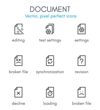 Belge teması, satır Icon set