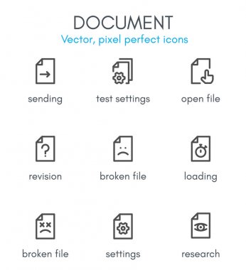 Belge teması, satır Icon set