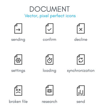Belge teması, satır Icon set