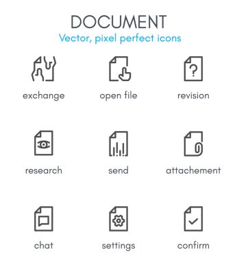 Belge teması, satır Icon set
