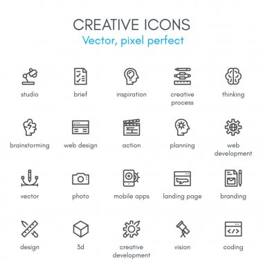 Yaratıcı Tema, satır Icon set.