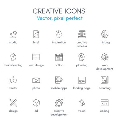 Yaratıcı Tema, satır Icon set.