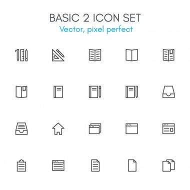 Temel 2 Tema satır Icon set.