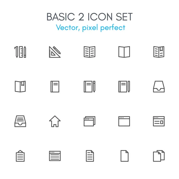 基本2主题行图标集. 免版税图库矢量图片