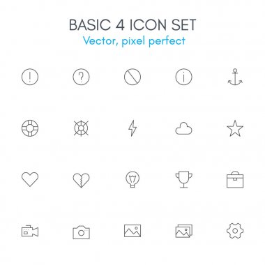 Temel 4 Tema, satır Icon set.