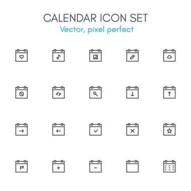 Takvim Tema, satır Icon set.