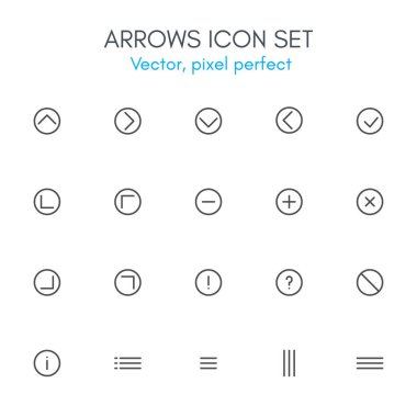 Oklar Tema, satır Icon set.