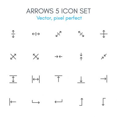 Oklar 5 Tema, satır Icon set.