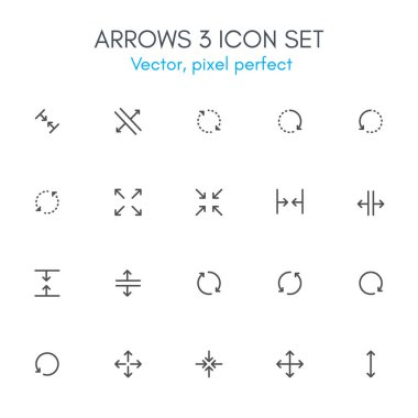 Oklar 3 Tema, satır Icon set. 