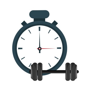 Analog kronometre ve halter simgesi