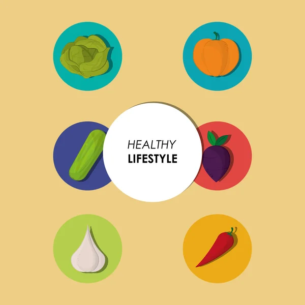 Imagem de ícones de ingredientes alimentares saudáveis —  Vetores de Stock