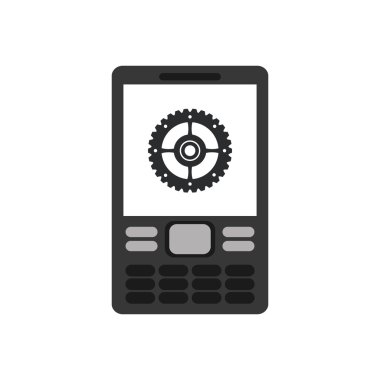 cep telefonu ve dişli simgesini