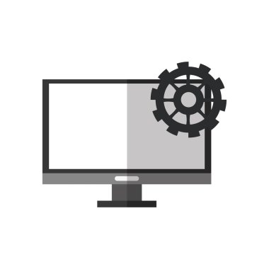 bilgisayar ve dişli simgesini