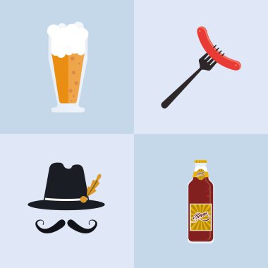 Almanya oktoberfest bira simgeler resim