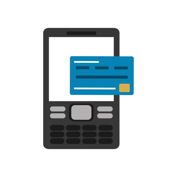 Icône de téléphone portable et carte de crédit — Image vectorielle