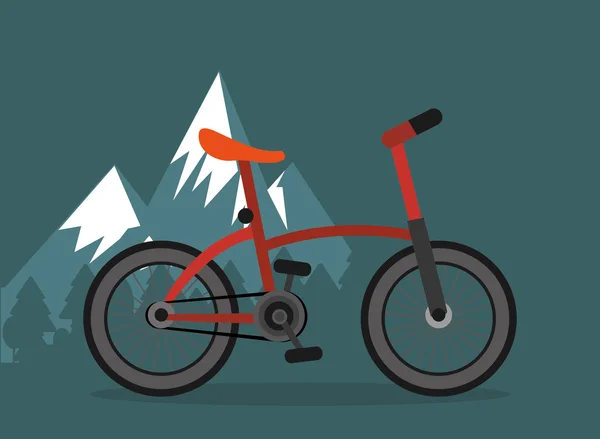 Cyklista s obrázek pozadí hory — Stockový vektor