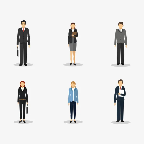 People in suit with business related icons image — Stock Vector