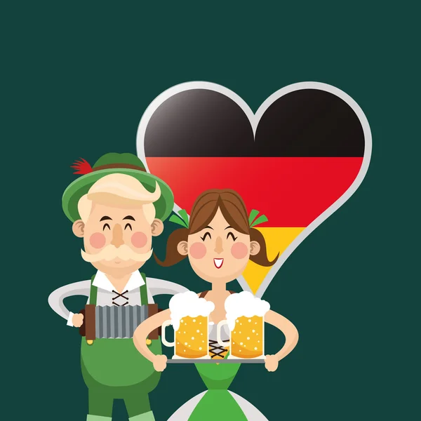 Niemcy oktoberfest piwo ikony obraz — Wektor stockowy