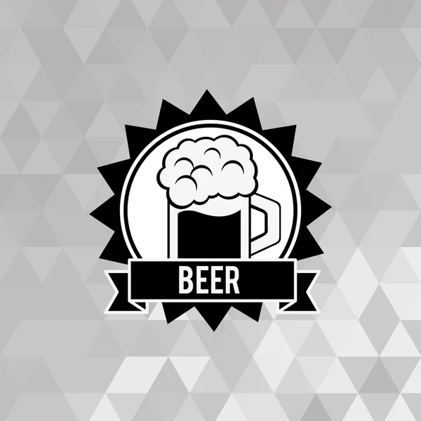 Sklenice pivní emblém obraz — Stockový vektor