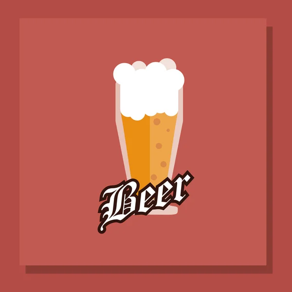 Glas Bier Emblem Bild — Stockvektor