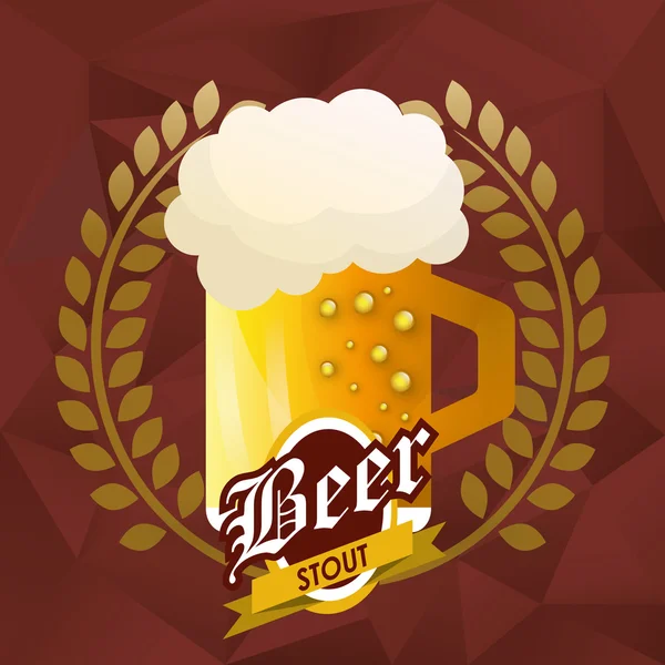 Ποτήρι μπύρας έμβλημα εικόνας — Διανυσματικό Αρχείο