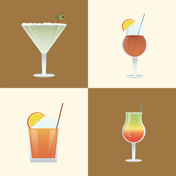 Assortiti cocktail e birre immagine — Vettoriale Stock