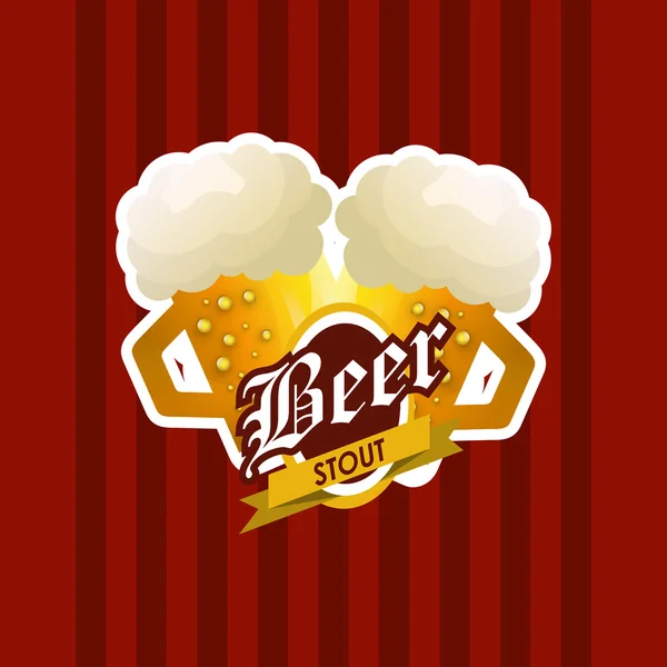 Glass of beer emblem image — Stock Vector