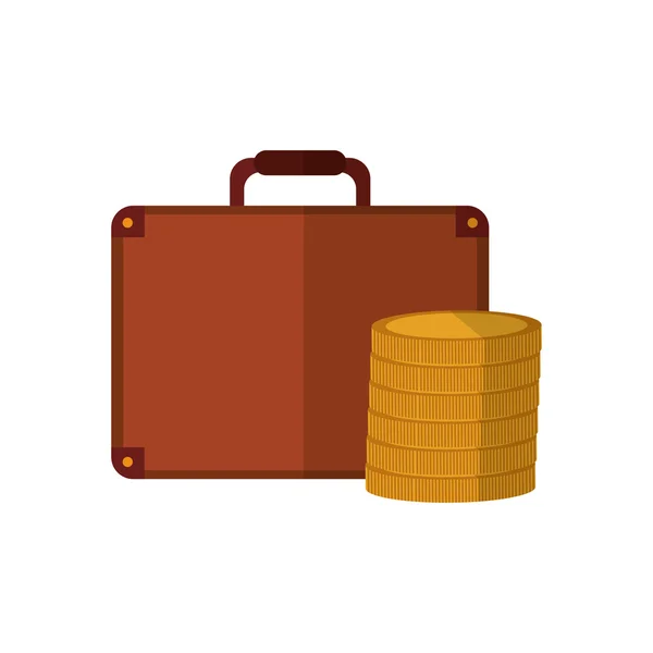 Business briefcase and money  icon — Stock Vector