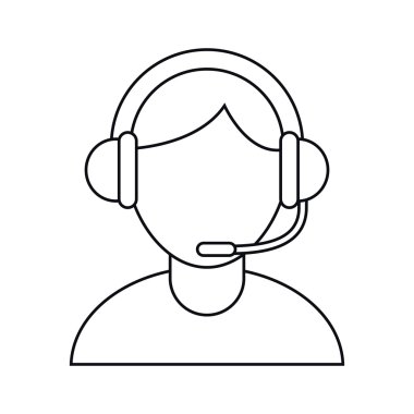 Kulaklık tasarımı ile izole operatör adam