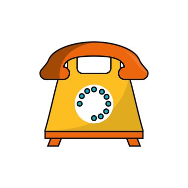 İzole retro telefon çizmek