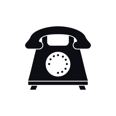 İzole retro telefon çizmek