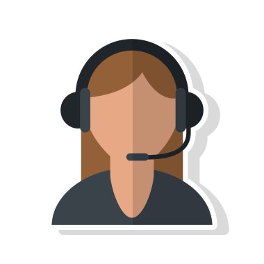 İzole operatör kadın kulaklık tasarımı ile