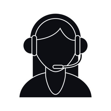 İzole operatör kadın kulaklık tasarımı ile