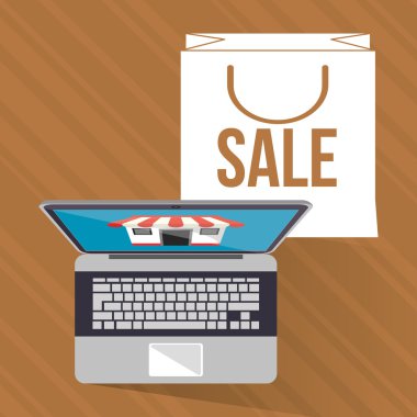 Alışveriş online e-ticaret ve medya tasarım