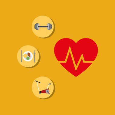 Fitness yaşam tarzı ilgili simgeler resim