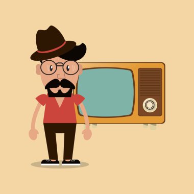 Retro tv amblem görüntü