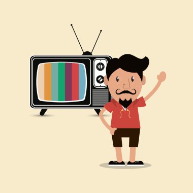 Retro tv amblem görüntü