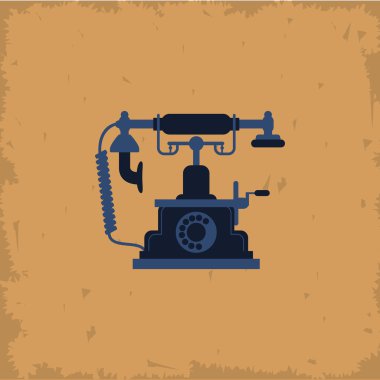 antika arka plan üzerinde Retro telefon