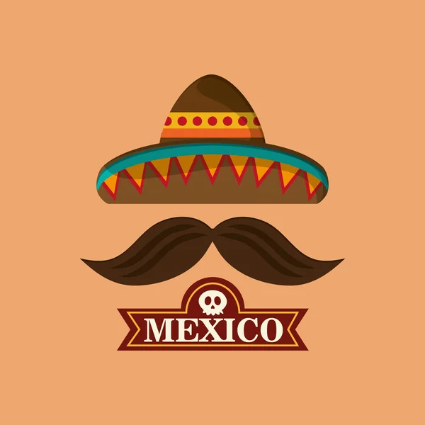 Imagen de iconos relacionados con la cultura mexicana — Vector de stock