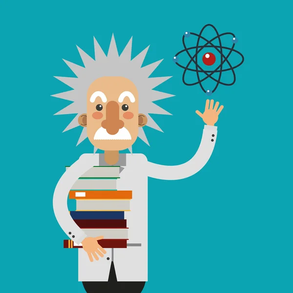 Albert einstein with science related icons image — Stock Vector