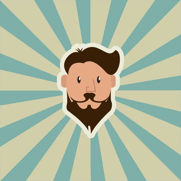 Hipster homem emblema imagem — Vetor de Stock