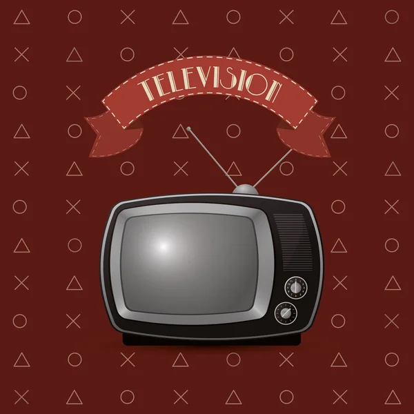 Retro tv emblem image — Stock Vector