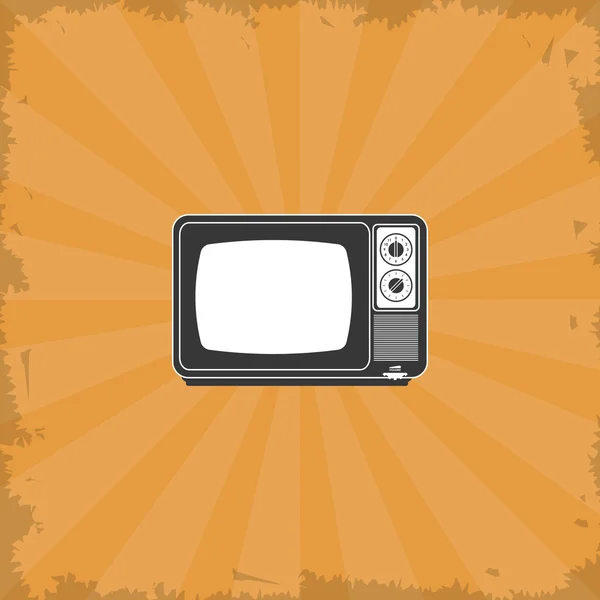 Retrò immagine emblema tv — Vettoriale Stock