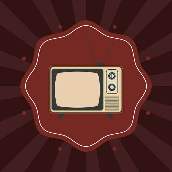 Retro tv emblema imagem — Vetor de Stock