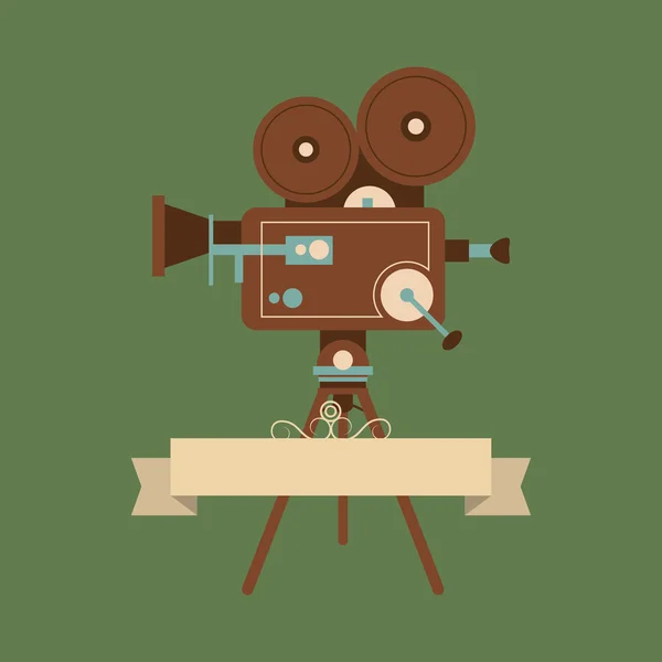 Ταινία ρετρό προβολέας και τον κινηματογράφο που σχετίζονται με εικονίδια εικόνας — Διανυσματικό Αρχείο
