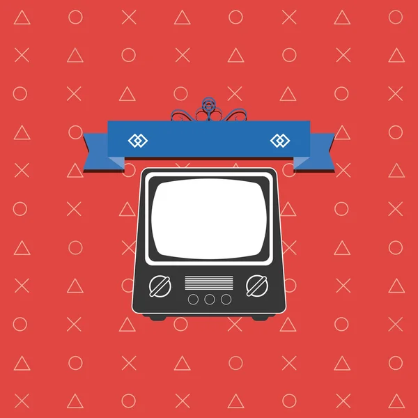 Imagen emblema retro tv — Archivo Imágenes Vectoriales