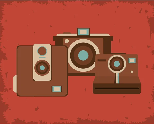 Imagem de emblema de câmera fotográfica retro — Vetor de Stock