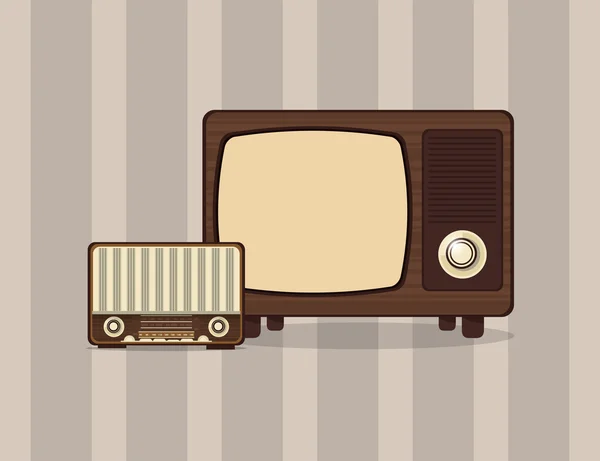 Retro tv emblema imagem — Vetor de Stock